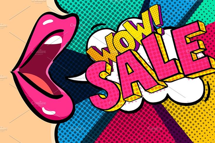 sale message in pop art style 