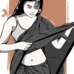 girl, portrait, cartoon, traditional, clothing, fashion