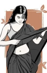 Home girl, portrait, cartoon, traditional, clothing, fashion