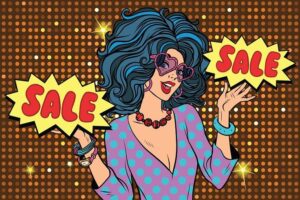 sale shopaholic diva, a beautiful young woman